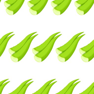 Beyaz arkaplanda pürüzsüz aloe vera deseni