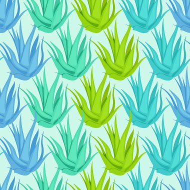 Renkli Aloe vera bitkilerinin kusursuz deseni