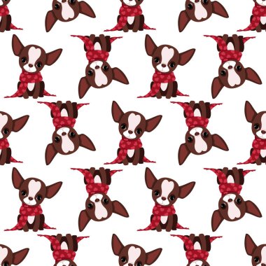 Sevimli Chihuahua Köpekleri Sevgililer Günü için Kusursuz Şablonlar