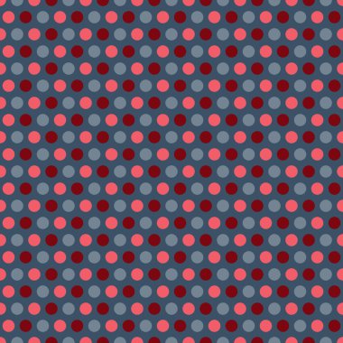 Koyu gri arkaplandaki çok renkli küçük noktaların kusursuz geometrik deseni