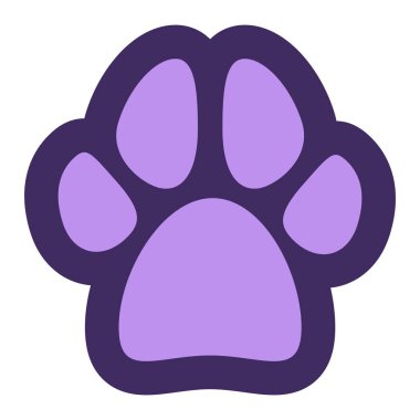 Koyu mor çizgili mor köpek pençesi izi.