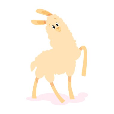 Lama çizgi filminin arka planında ön pençesini kaldırmış duruyor.