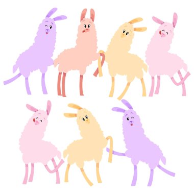 Farklı pastel komik lambalar seti.