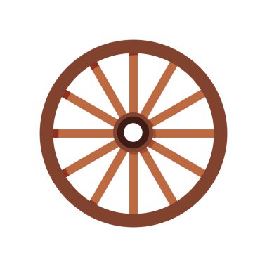 Öncü el arabasının antik ahşap tekerleği.