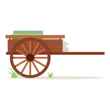 Öncü eşyalarıyla dolu eski bir el arabası.