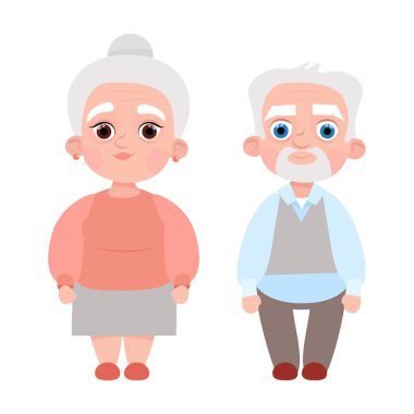 Birkaç yaşlı insan, büyükanne ve büyükbaba.