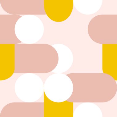 Bauhaus tarzında daireleri olan Pastel geometrik kusursuz desen