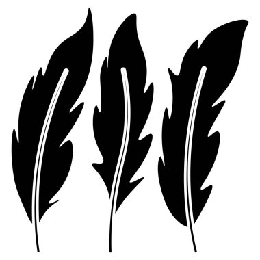 Siyah tüy siluetleri.