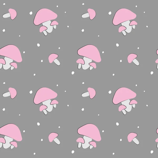 Pembe mantarlı ve karlı kusursuz desen