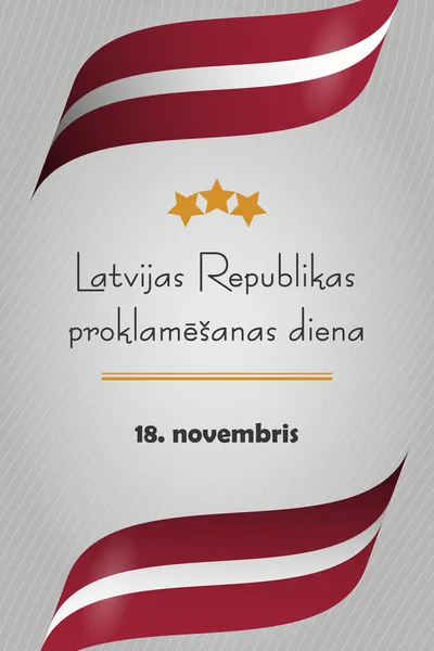 Letonya 'da 18 Kasım' da Letonya Dili 'nde Letonya Bayrağıyla Güzel Bağımsızlık Günü