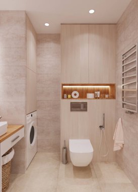 Banyo bej renkte.