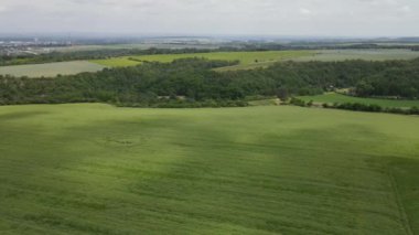 Land for sale and investment in aerial view. Include green field, agriculture farm. That real estate or property. Plot of land lot 