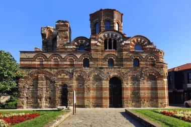 Güzel Pantocrator Kilisesi Nessebar, Bulgaristan. Ortaçağ Bogarya Hristiyan Kilisesi, Nessebar 'ın Eski Kasabası