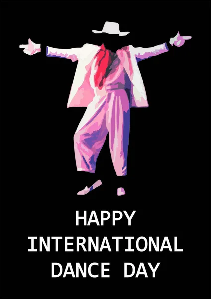 Grüße Zum Internationalen Tanztag Mit Einer Tanzpose — Stockfoto