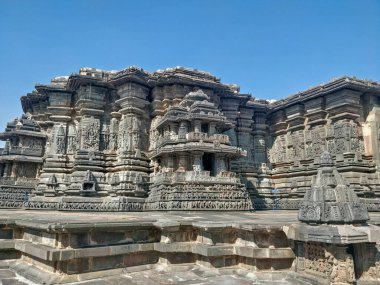 Chennakesava Tapınağı, Belur, Karnataka, Hindistan. Güneybatıdan Görünüm.