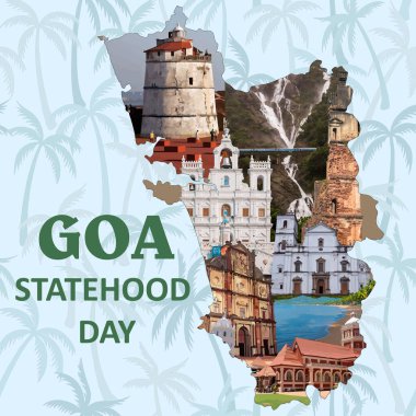 Goa Devlet Günü 30 Mayıs Selamlar, İllüstrasyon, harita