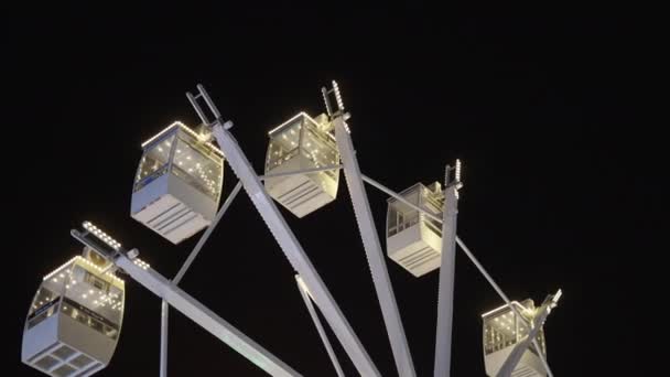 Ferris Wheel Spinning Lights Seen Spain Spanish Fair Concept — Stock Video