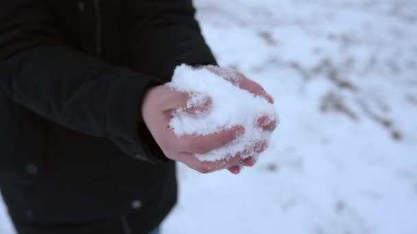 Mani Delle Donne Disfanno Una Palla Neve Ghiacciaio Islanda Concetto — Video Stock