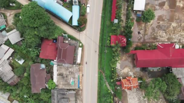 Village Road Tetők Felülről Chiang Mai Ázsiai Helyszínek — Stock videók