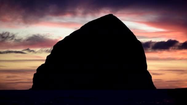 Crepúsculo Impressionante Visto Por Trás Uma Rocha Américavídeo Viagem — Vídeo de Stock