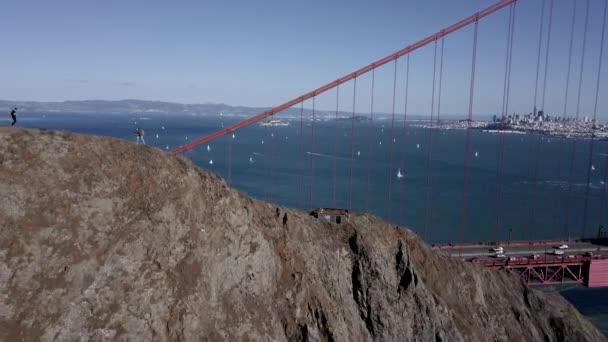 Del Golden Gate Sett Utifrån Ett Berg San Franciscotravel Video — Stockvideo