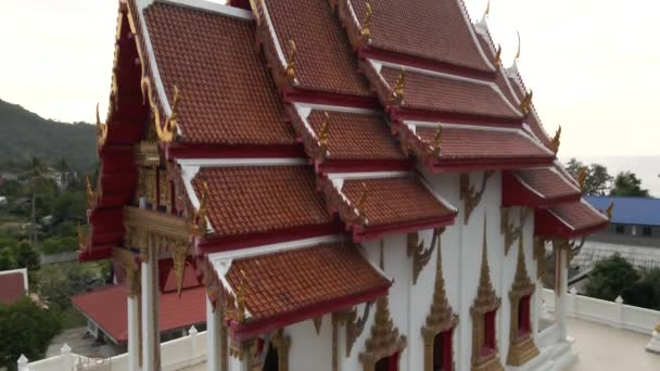 Jib Drón Mozgása Egy Templom Koh Tao Sziget Thaiföld Felfedve — Stock videók