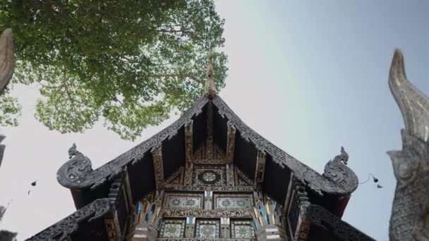 Templo Tailandês Chiang Mai Visto Baixo Conceito Ecologia — Vídeo de Stock