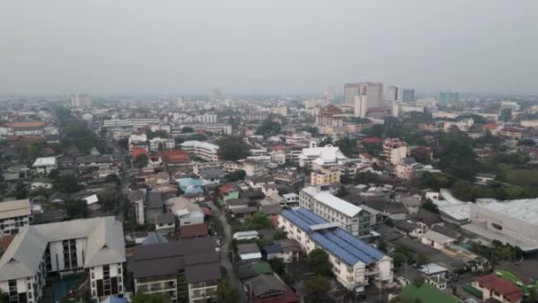 Magnifik Utsikt Över Chiang Mai Från Himlen Buddhistiskt Koncept — Stockvideo