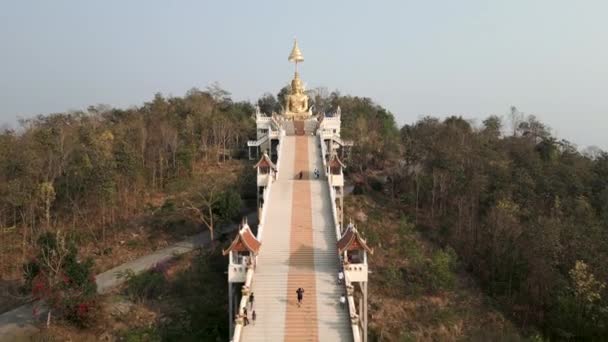 Άποψη Από Τον Ουρανό Ενός Βουδιστικού Ναού Στο Τσιάνγκ Μάι — Αρχείο Βίντεο