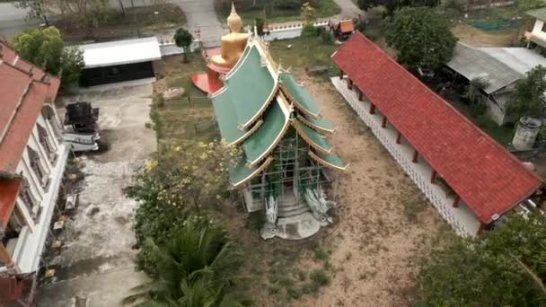 Aerial View Temple Somewhere Thailand Local Places — Stock Video