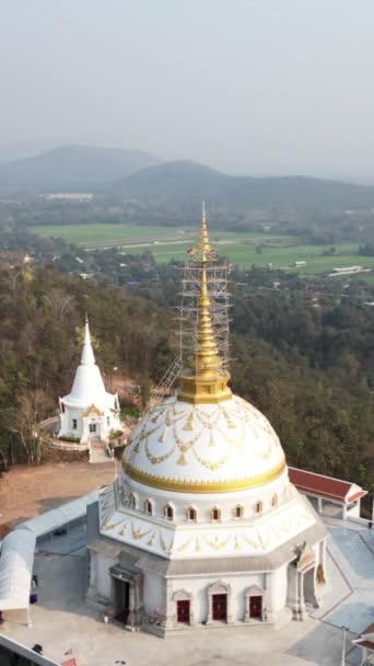 Ταϊλανδός Ναός Από Τον Ουρανό Στο Τσιάνγκ Μάι Fhd Vertical — Αρχείο Βίντεο
