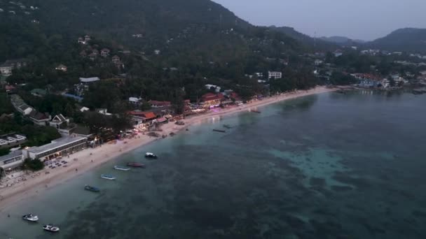 Вид Воздуха Горы Бары Пляже Тао Koh Tao Beach Горизонтальное — стоковое видео