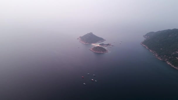 Вид Неба Маленьких Островов Лодок Видео — стоковое видео