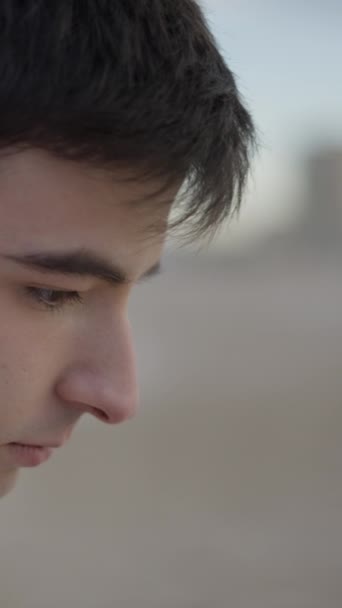 Technika Masażu Szyi Młodego Mężczyzny Rasy Kaukaskiej Ujęcie Bliska Fullhd — Wideo stockowe