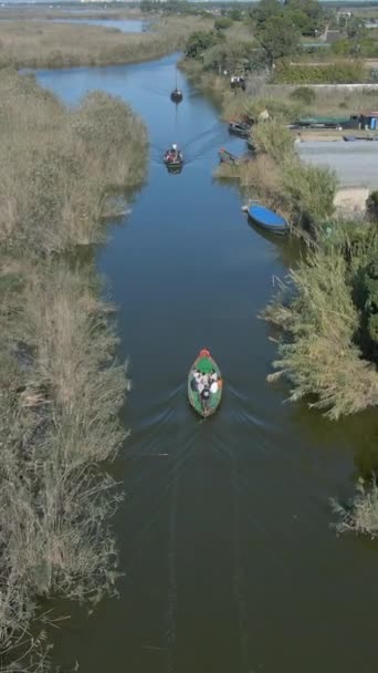 Spanya Nın Albufera Doğal Parkındaki Bir Köyün Yanındaki Kanalının Sulama — Stok video