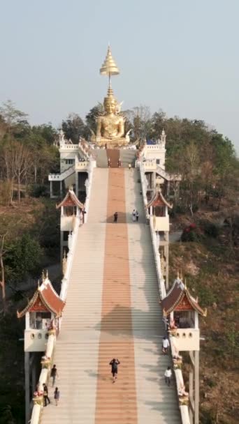 Vista Dal Cielo Tempio Buddista Chiang Mai Fhd Video Verticale — Video Stock