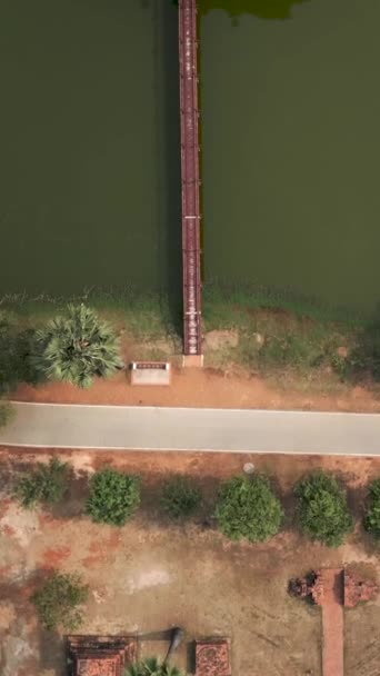タイの貯水池の空中ビュー Fhd 垂直ビデオ — ストック動画