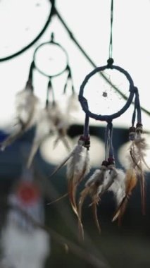 Tayland 'da düşey FHD videosu alacakaranlıkta rüzgâr tarafından taşınır.