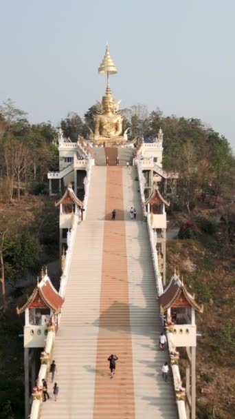 Pohled Nebe Buddhistického Chrámu Chiang Mai Fhd Vertikální Video — Stock video