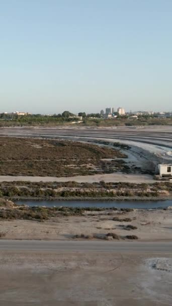 Widok Lotu Ptaka Las Salinas Torrevieja Przemysł Solny Alicante Hiszpania — Wideo stockowe