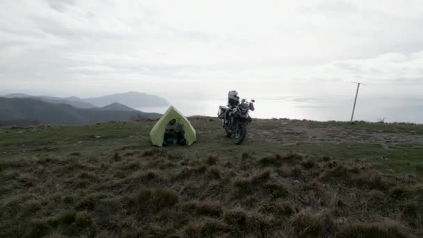 Motocykl Górskiej Drodze Horizontal Video — Wideo stockowe