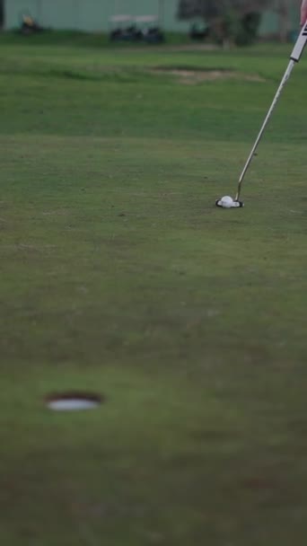 Tuntematon Golfaaja Yrittää Laukaus Fullhd Vertical Video — kuvapankkivideo