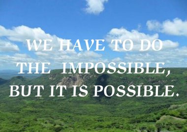 Bulanık bir arkaplanda yaptığımız metinle ilham verici bir alıntı. İmkansız değil.