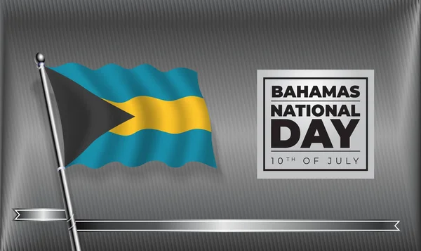 Bandeira Bahamas National Day Banner Vector Template Design —  Vetores de Stock
