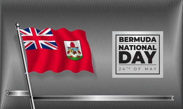 Bandeira Bermuda National Day Banner Vector Template Design — Vetor de Stock