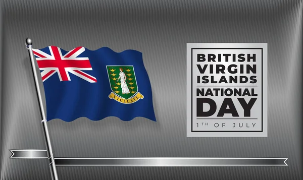 Bandeira Dia Nacional Das Ilhas Virgens Britânicas Banner Vector Template — Vetor de Stock
