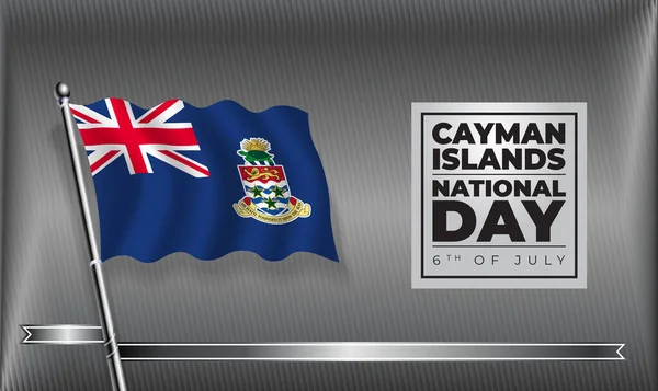 Bandeira Dia Nacional Das Ilhas Cayman Banner Vector Template Design — Vetor de Stock