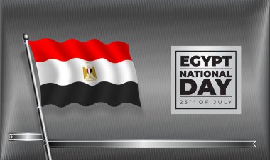 EGYPT Ulusal Bayrak Günü, Vektör Şablon Tasarımı Banner