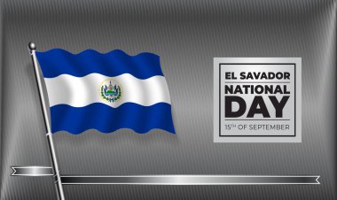 El Salvador Bayrak Ulusal Günü, Vektör Şablon Tasarımı Banner