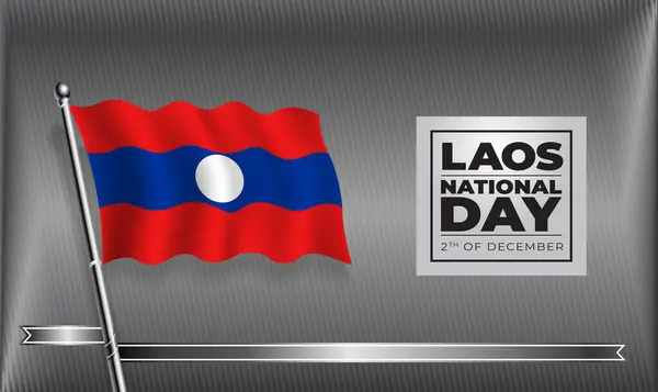 Laos Bayrak Ulusal Günü, Vektör Şablon Tasarımı Banner